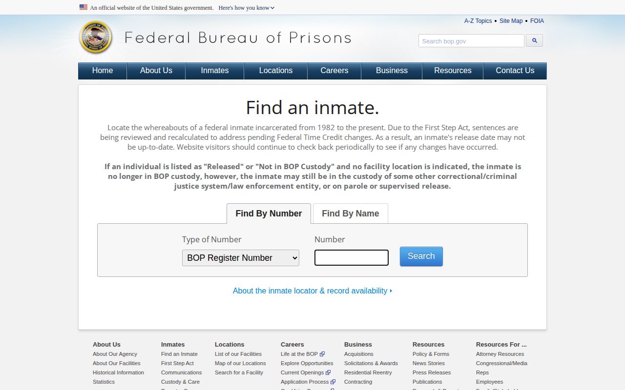 Cullman County arrest record federal BOP custody locator