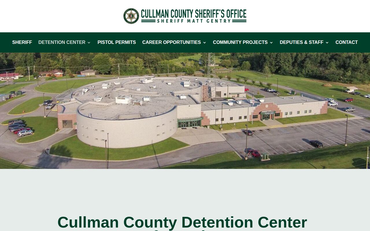 Cullman County Detention Center official booking record information page