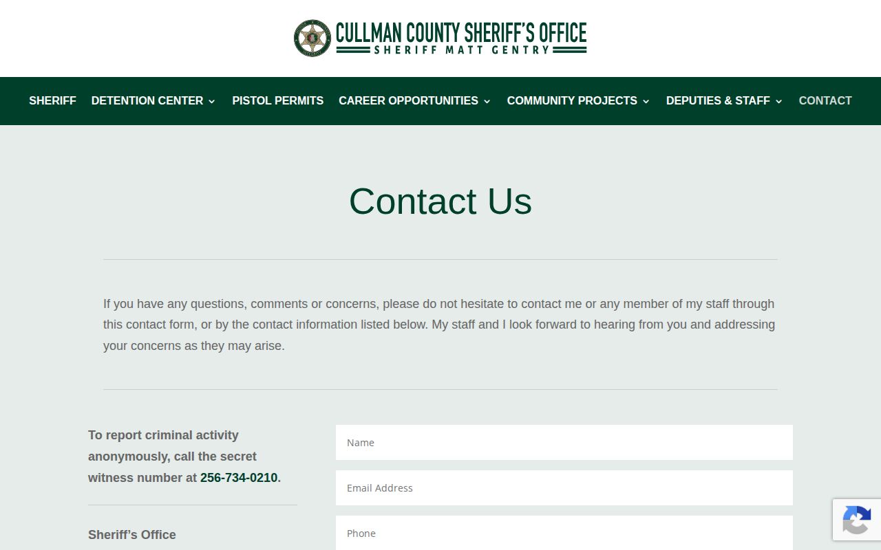 Cullman County wanted-fugitive tip and sheriff contact source